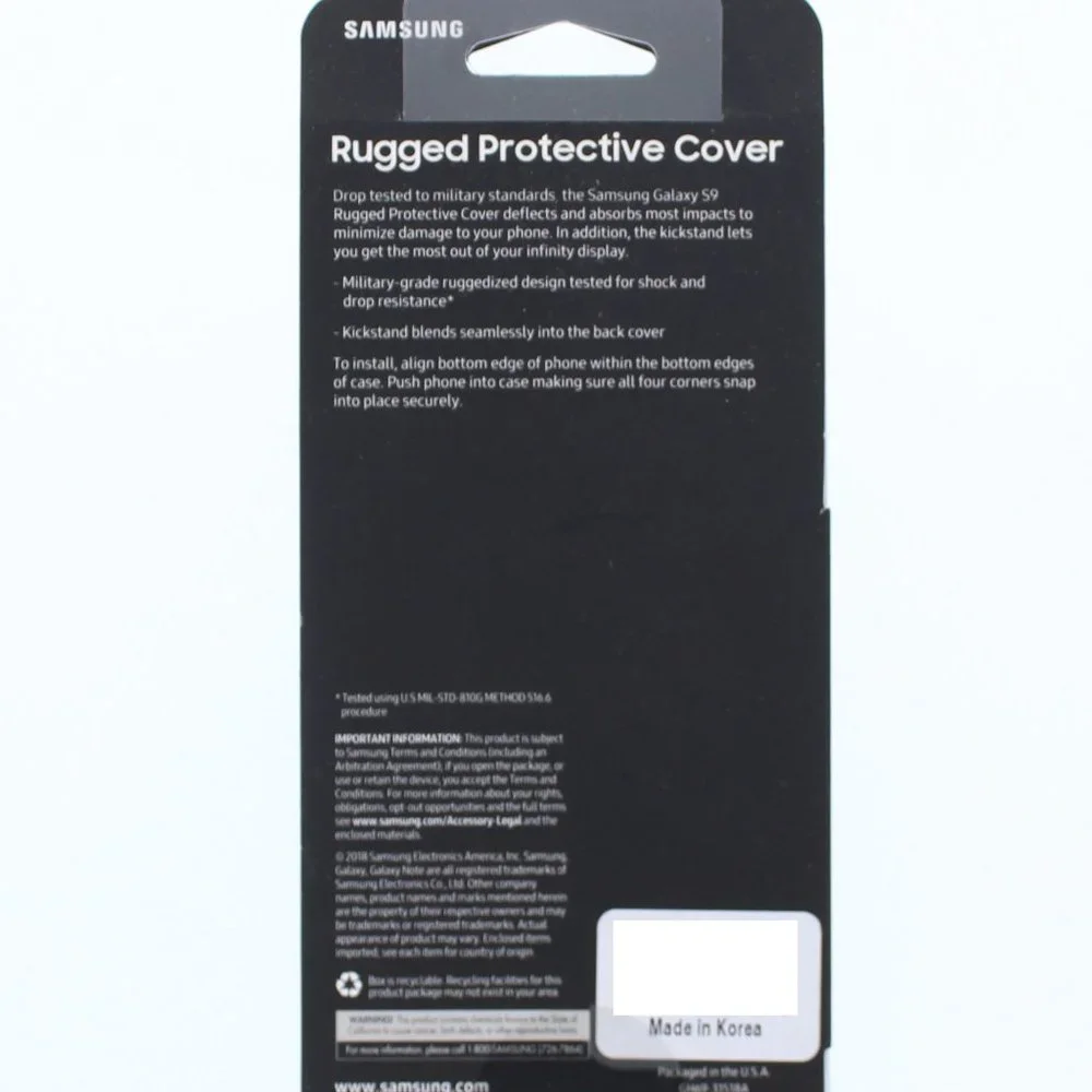 Samsung RRG960 Rugged Protective Cover W/Kickstand For Galaxy S9